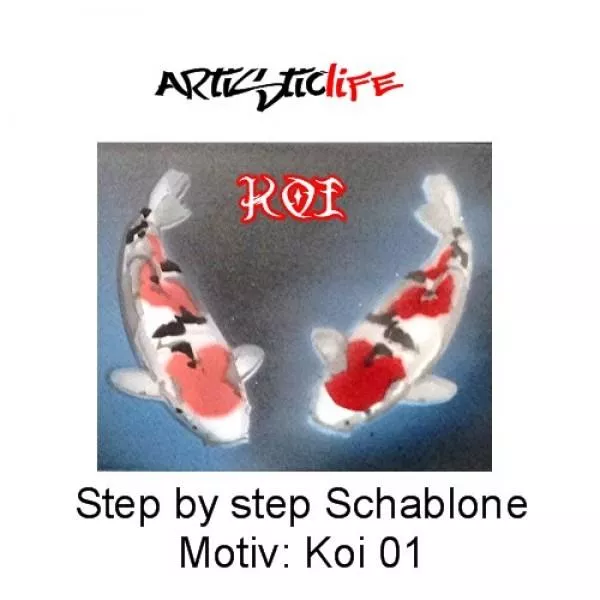 Airbrush Step by Step A4 Schablone AL-Koi 01 Gr. S