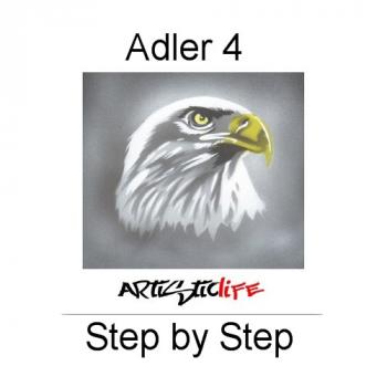Airbrush Schablone Adler 4 Step by Step Gr M