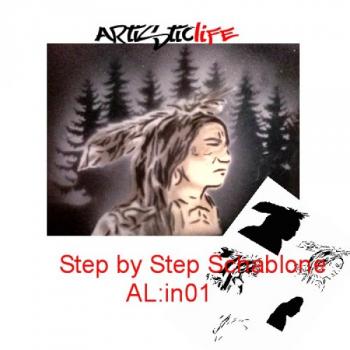Airbrush Step by Step A4 Schablone AL-Indianer