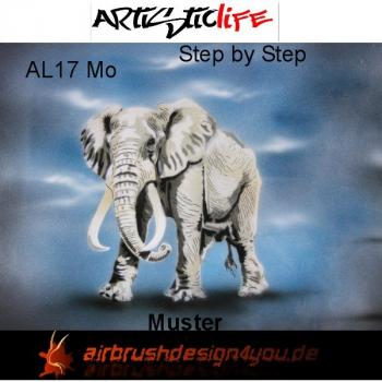 Airbrush Step by Step A4 Schablone AL-17 Mo