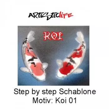 Airbrush Step by Step A4 Schablone AL-Koi 01 Gr. M