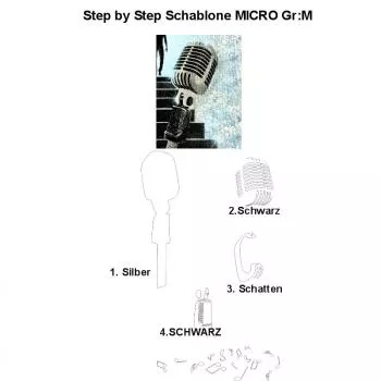 Airbrush Schablone Micro Step by Step Gr M