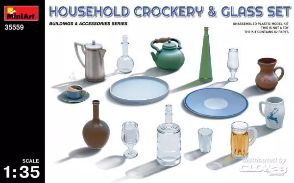 MiniArt: Household Crockery & Glass Set in 1:35
