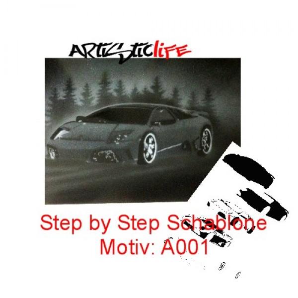 Airbrush Step by Step A4 Schablone AL-A001