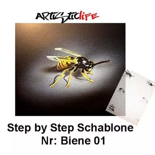 Airbrush Step by Step A4 Schablone AL-Biene 01