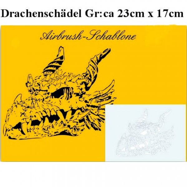 Airbrushschablone Stencil Drachenschädel