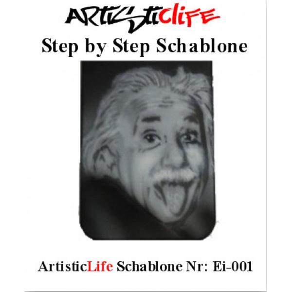 Airbrush Step by Step A4 Schablone AL-Einstein 01