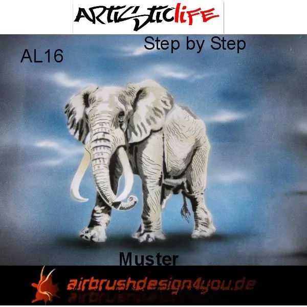 Airbrush Step by Step A4 Schablone AL-16