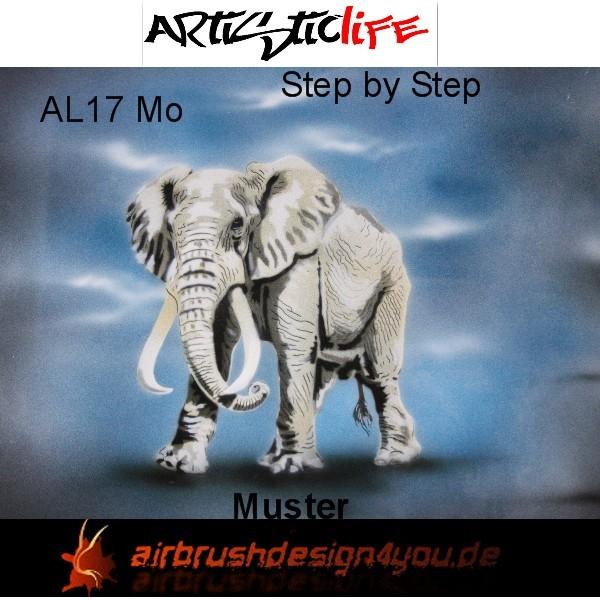 Airbrush Step by Step A4 Schablone AL-17 Mo