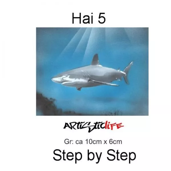 Airbrush Schablone Hai 5l Step by Step Gr M