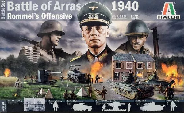Battle Of Arras 1940 Rommel s Offensive Diorama Set 1:72 Model Kit Italeri 6118