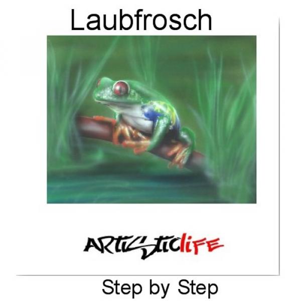Airbrush Schablone Laubfrosch Step by Step Gr M
