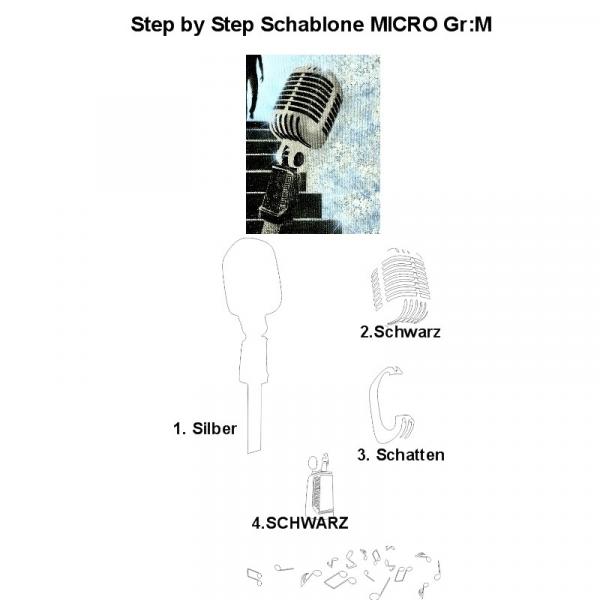 Airbrush Schablone Micro Step by Step Gr S