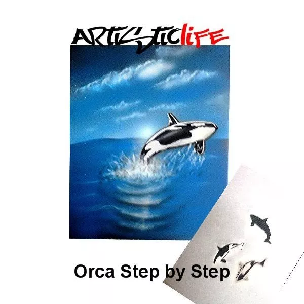 Airbrush Schablone Orca Step by Step Gr S
