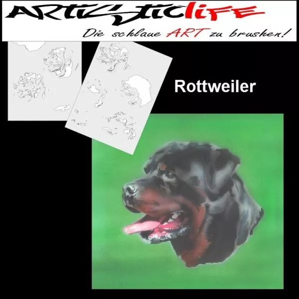 Schablone Rottweiler step by step Gr M