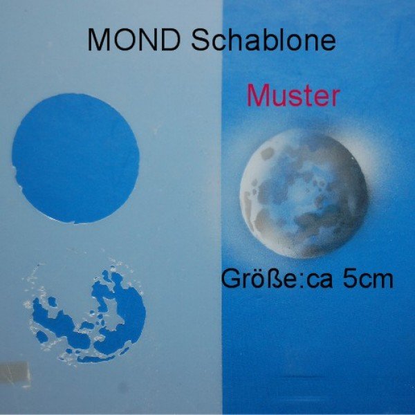Airbrush Schablone Motiv Mond 5cm