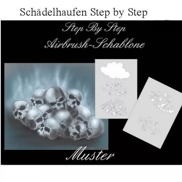 Schablone Schädelhaufen step by step Gr M