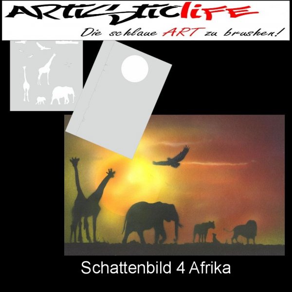 Schablonen Schattenbild 4 Afrika