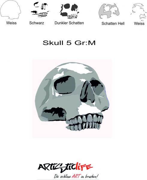 Airbrush Schablone Skull 5 Step by Step Gr M